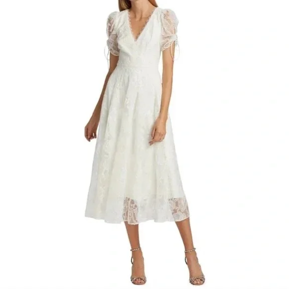 Monique Lhuillier | Dresses | Sample Monique Lhuillier Floral Midi Dress  Size 4 | Poshmark
